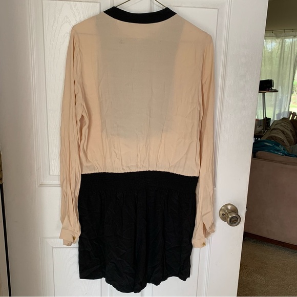 Twelfth Street by Cynthia Vincent Silk Cream Black ButtonDown Romper EUC Size -M - Picture 6 of 8